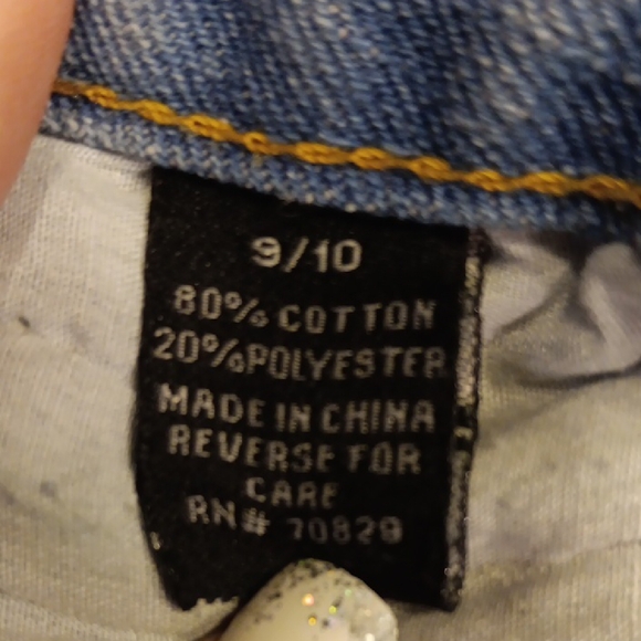 Rue21 Distressed Light Blue Jean Shorts with Cross And Rhinestone Detail - Picture 4 of 10